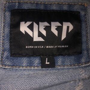 Selling a Kleep fashion Jean jacket! Size: L, Color:blue very comfortable/swag